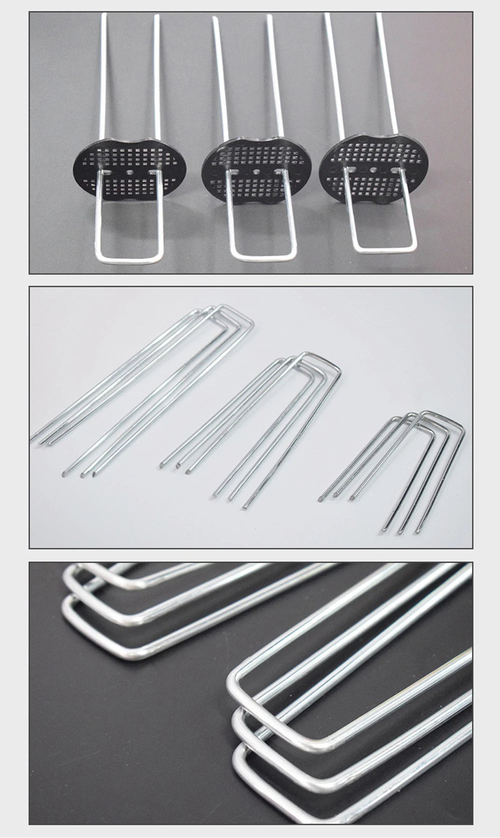 10-50PCS Landscape Staples 10-30cm Gauge Stake Galvanized Garden Staple U-Shaped Pins for Sod Anchoring Fabric Irrigation Tubing
