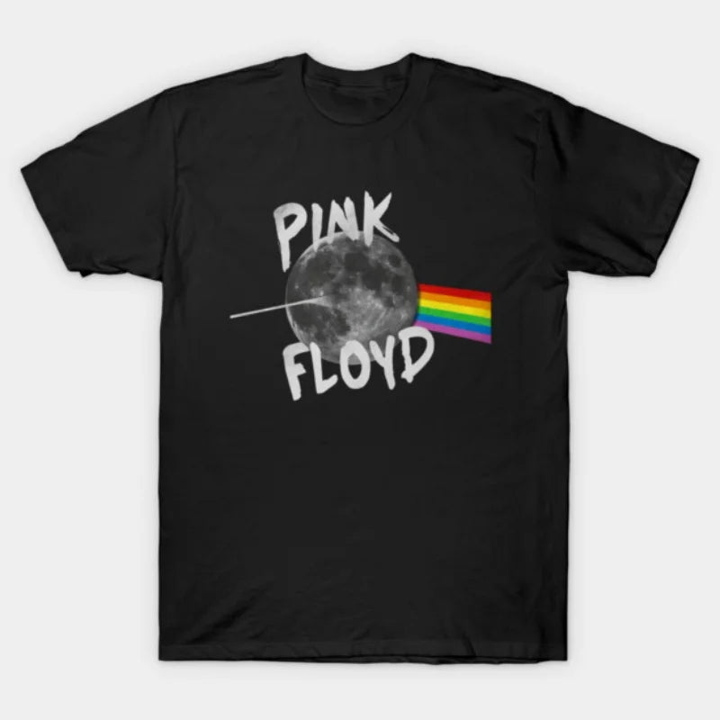 Pink Floyd T-shirt, unisex street style short-sleeved American retro casual 100% cotton trendy high-street short-sleeved T-shirt