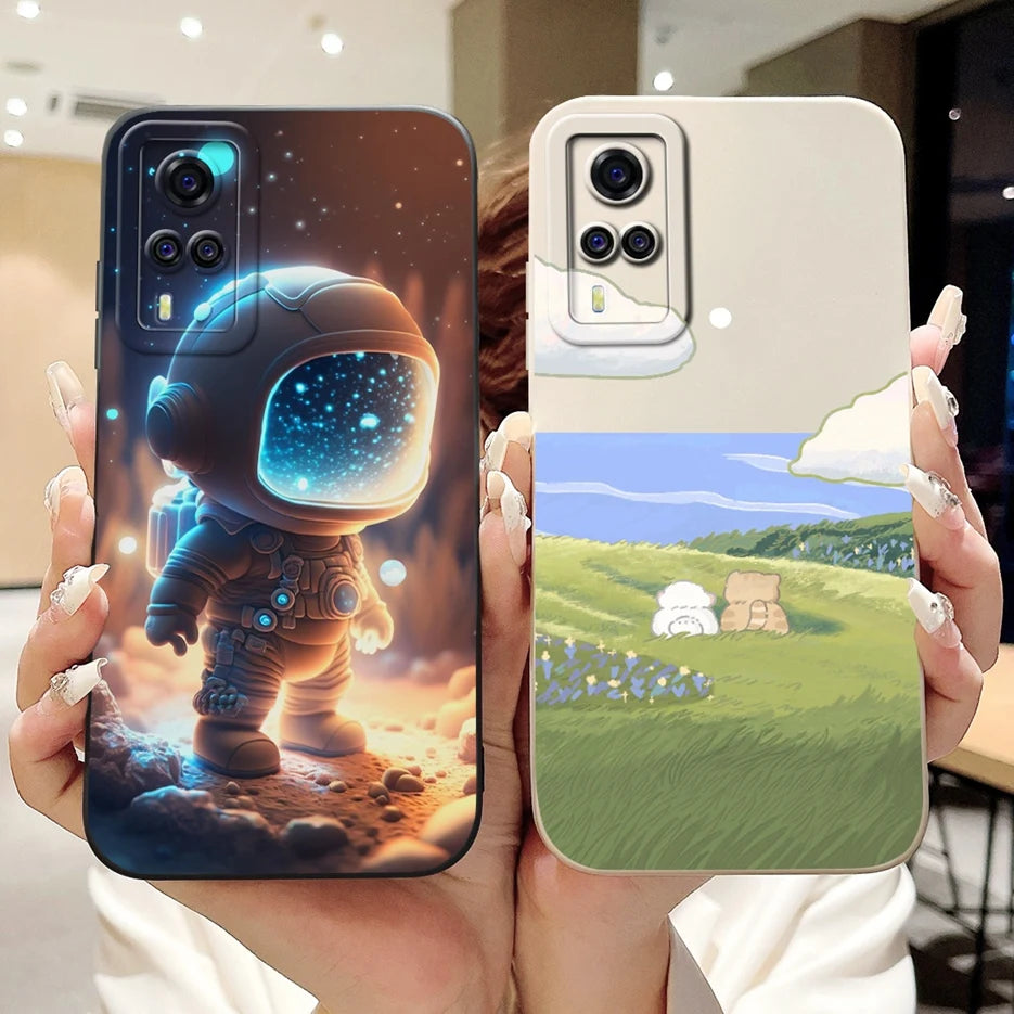 For Vivo Y51 2020 Case V2030 Luxury Candy Painted Cover Soft TPU Phone Case For Vivo Y31 Y 33 VivoY51 Fundas Vivo Y53s 4G Bumper