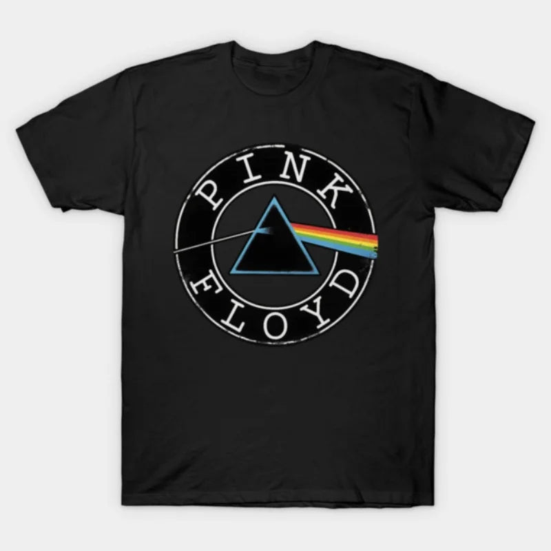Pink Floyd T-shirt, unisex street style short-sleeved American retro casual 100% cotton trendy high-street short-sleeved T-shirt