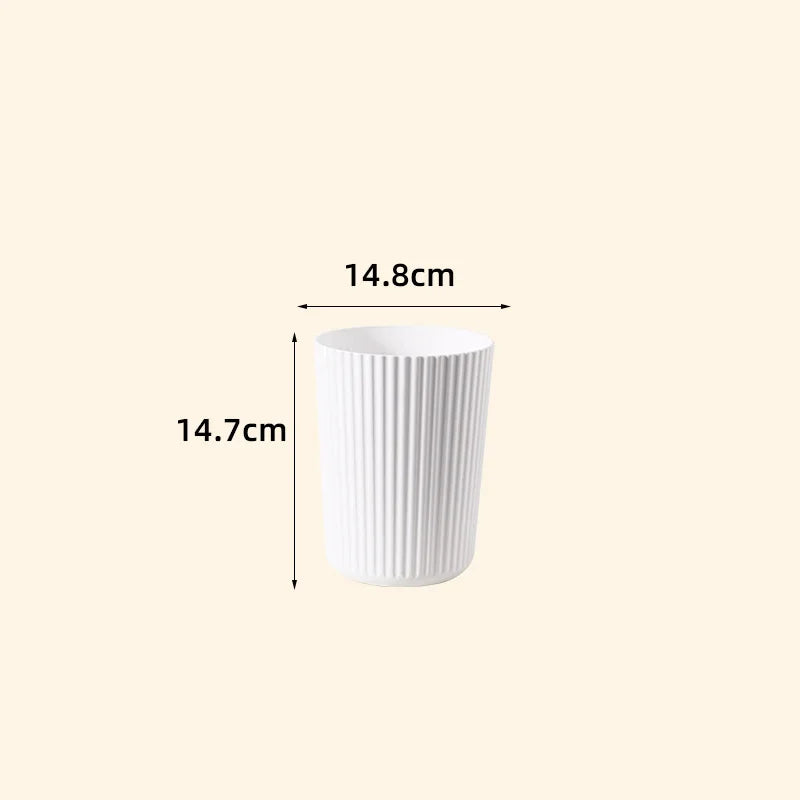 Trash Can Plastic Wastebasket Round Garbage Container Bin for Bathroom Kitchen Bedroom Home Office College Dorm