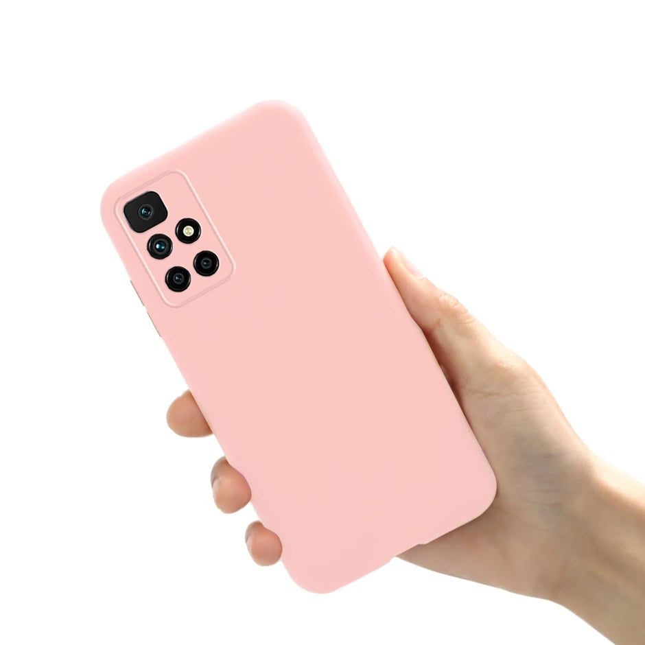 6.5" Solid Color Phone Case For Xiaomi Redmi 10 Pink Purple Black Soft Silicone Case For Redmi 10 Redmi10 21061119