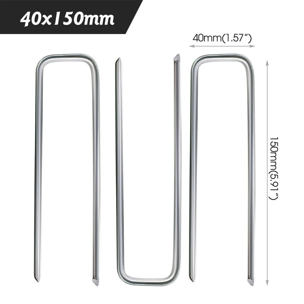 10-50PCS Landscape Staples 10-30cm Gauge Stake Galvanized Garden Staple U-Shaped Pins for Sod Anchoring Fabric Irrigation Tubing