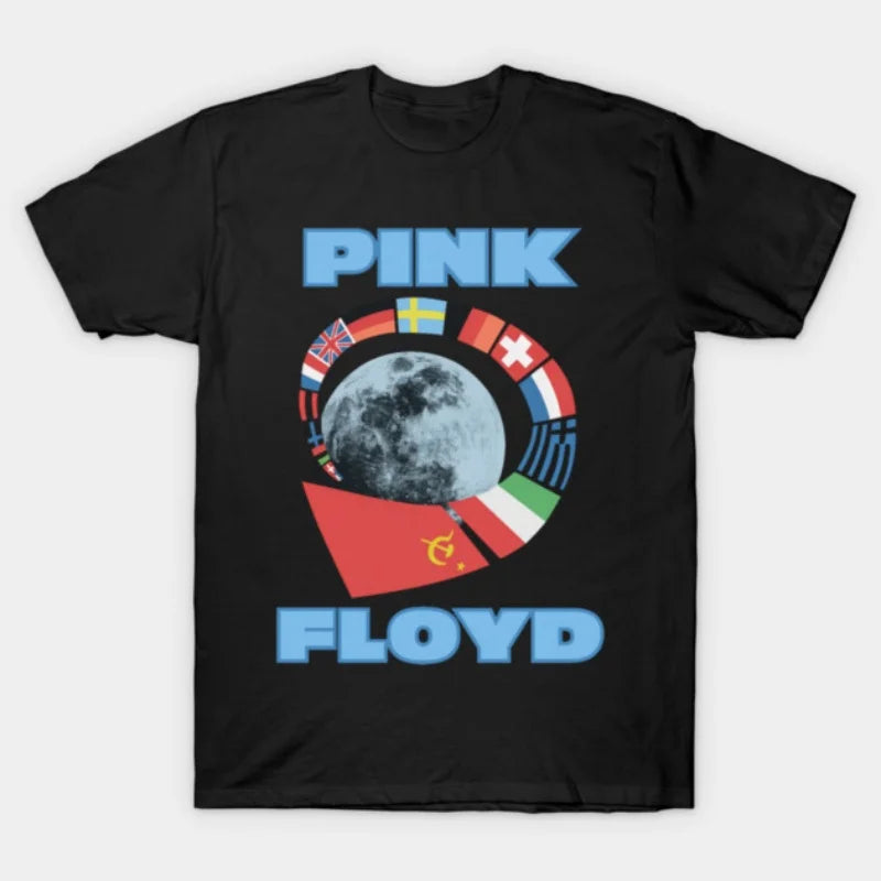 Pink Floyd T-shirt, unisex street style short-sleeved American retro casual 100% cotton trendy high-street short-sleeved T-shirt