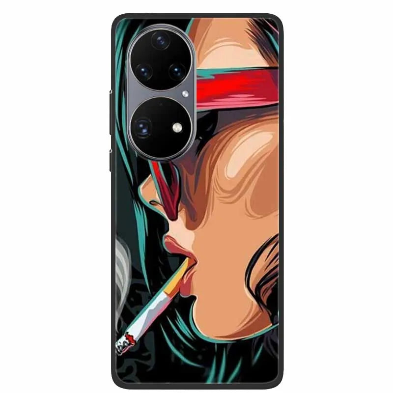 For Huawei P50 Pro Case P50E Shockproof Soft Silicone Phone Case For Huawei P50Pro Back Cover P 50 Luxury Protective TPU Coque