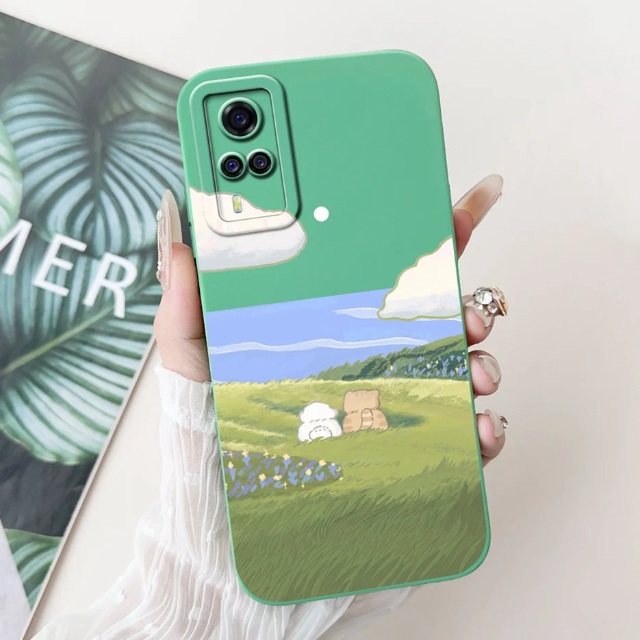For Vivo Y51 2020 Case V2030 Luxury Candy Painted Cover Soft TPU Phone Case For Vivo Y31 Y 33 VivoY51 Fundas Vivo Y53s 4G Bumper