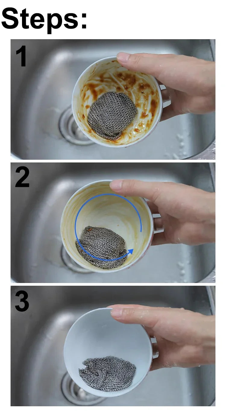 20/2pcs Steel Wire Cleaning Cloth Single-layer Double-layer Non -stick Oil Iron Dishrag Kitchen Pan Pot Dishes Cloths Rags