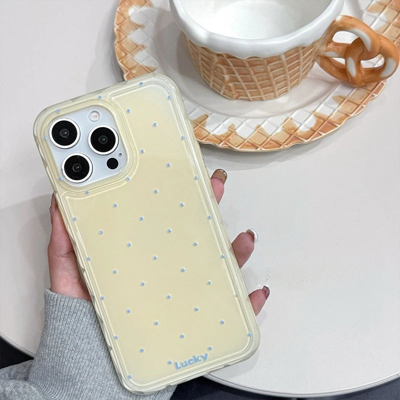 Luxury Ins Candy Color Polka Dot Case for iPhone 12 13 14 15 16 17 Pro Max Air 16Pro Wave Point Soft Silicone Ultra Slim Cover