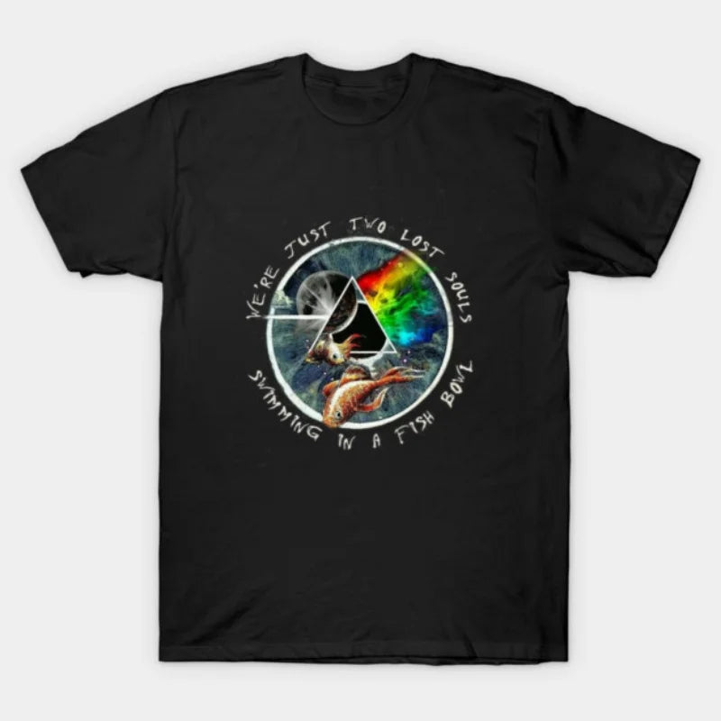Pink Floyd T-shirt, unisex street style short-sleeved American retro casual 100% cotton trendy high-street short-sleeved T-shirt