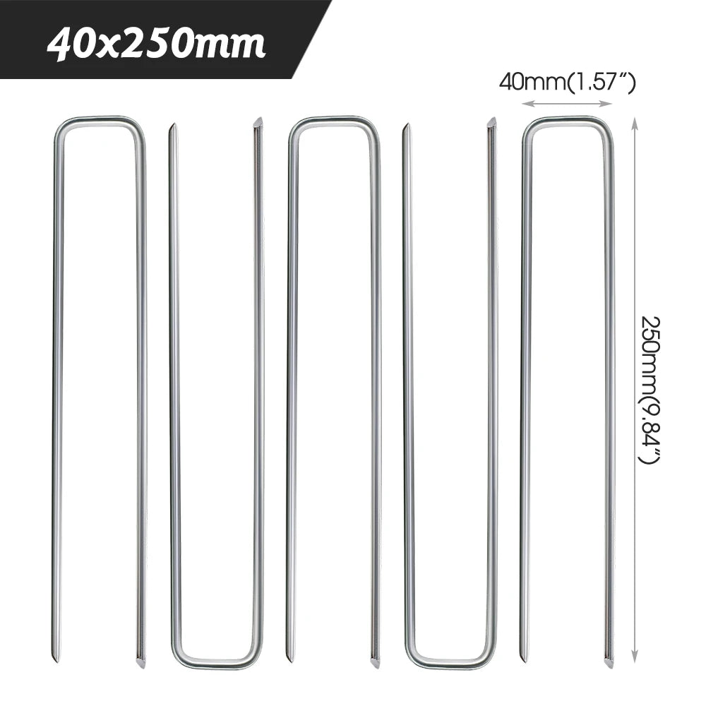 10-50PCS Landscape Staples 10-30cm Gauge Stake Galvanized Garden Staple U-Shaped Pins for Sod Anchoring Fabric Irrigation Tubing