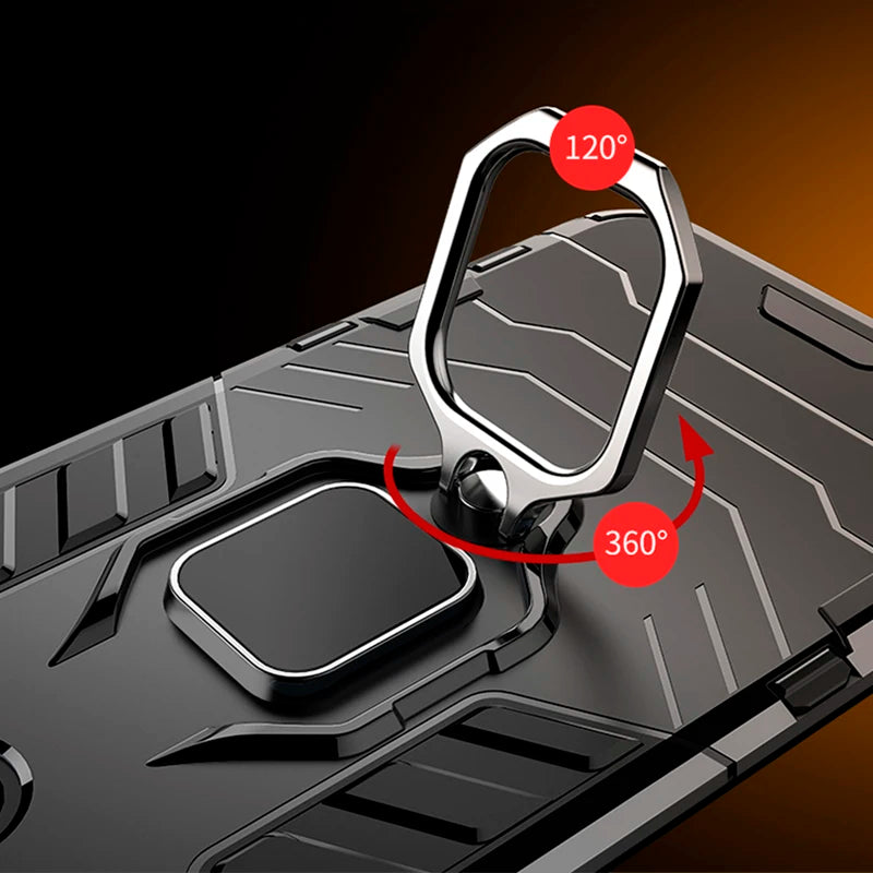 For Xiaomi Mi 8 Case Armor PC Cover TPU Rim Finger Ring Holder Phone Case on For Mi 8  Cover Full Protection Bumper