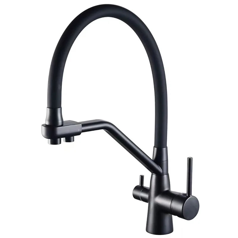 360 Rotate 3-in-1 Kitchen Sink Faucet Water Filter Tap Purification Mixer for Hot Cold and Purified Drinking Water