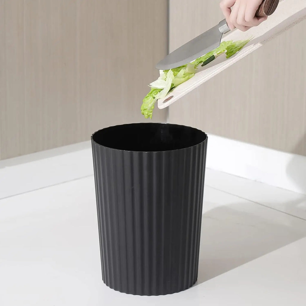 Trash Can Plastic Wastebasket Round Garbage Container Bin for Bathroom Kitchen Bedroom Home Office College Dorm