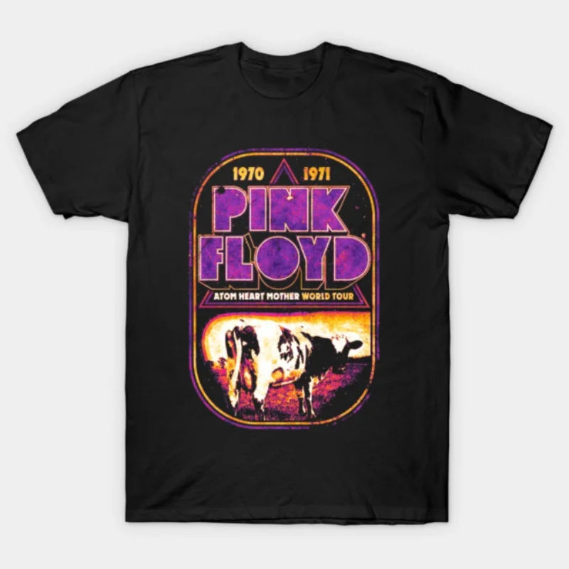 Pink Floyd T-shirt, unisex street style short-sleeved American retro casual 100% cotton trendy high-street short-sleeved T-shirt