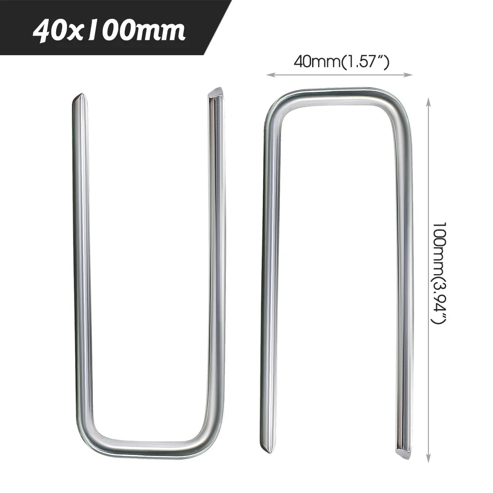 10-50PCS Landscape Staples 10-30cm Gauge Stake Galvanized Garden Staple U-Shaped Pins for Sod Anchoring Fabric Irrigation Tubing
