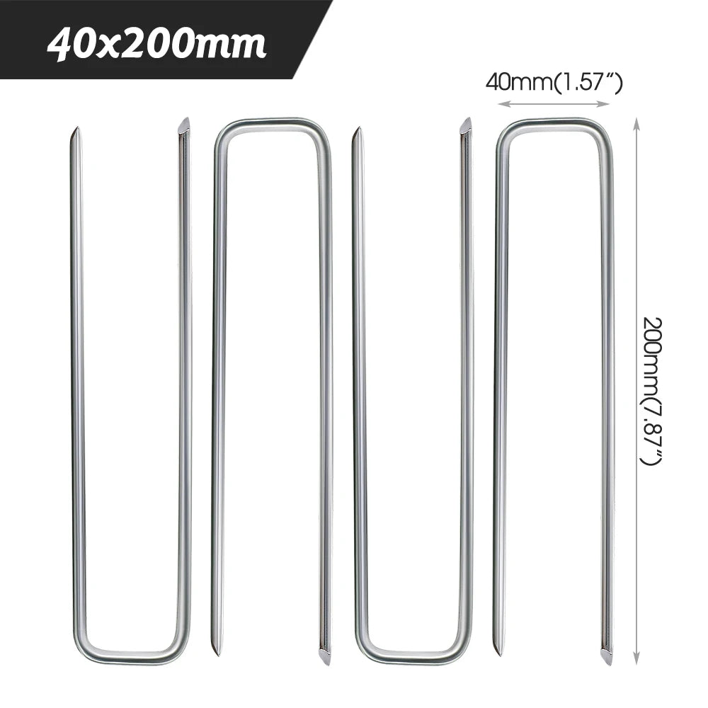 10-50PCS Landscape Staples 10-30cm Gauge Stake Galvanized Garden Staple U-Shaped Pins for Sod Anchoring Fabric Irrigation Tubing